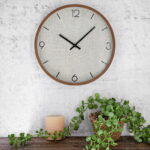 Zegar ścienny na ścianę duży do salonu 30 cm brąz - obrazek 2